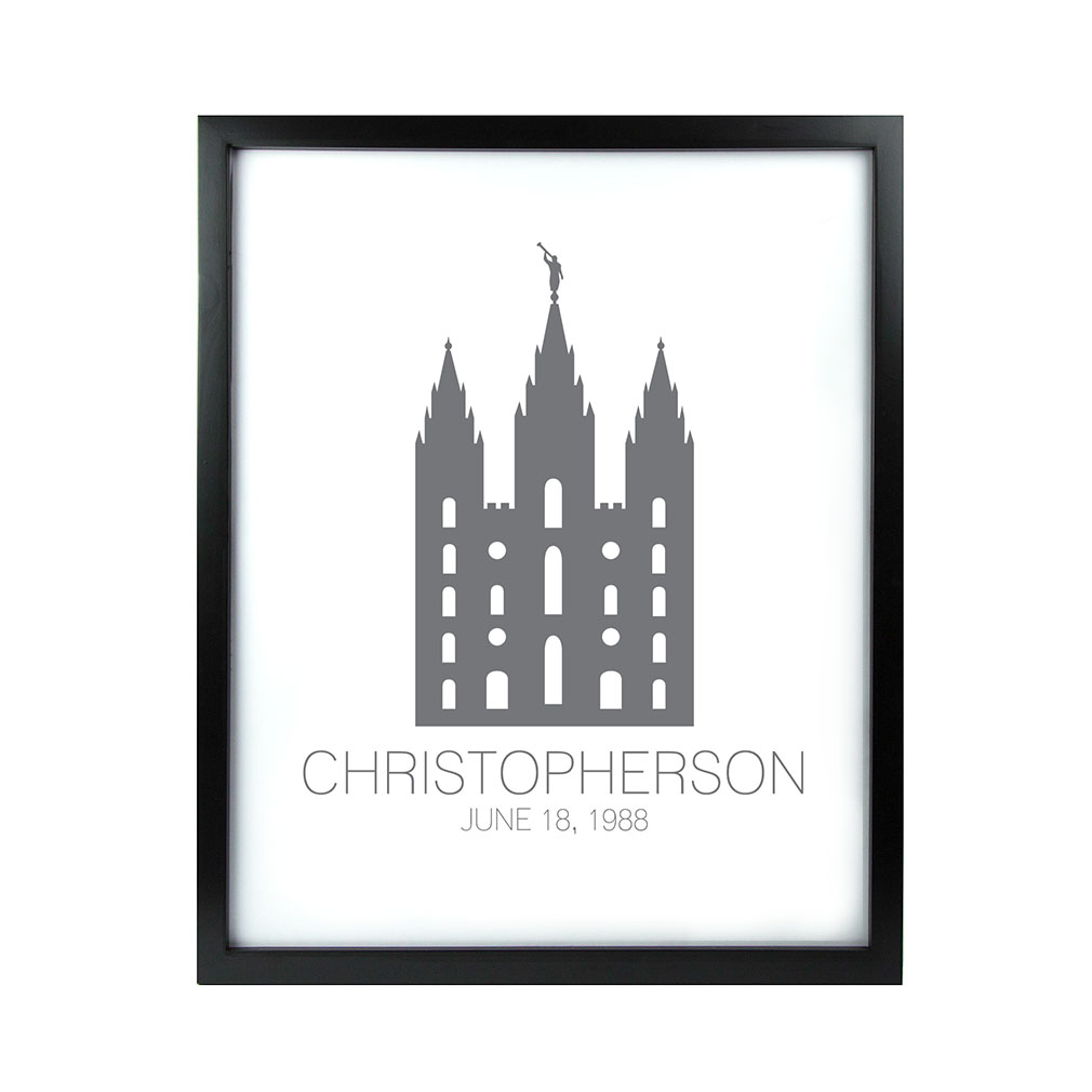 Personalized Outline Temple Print.